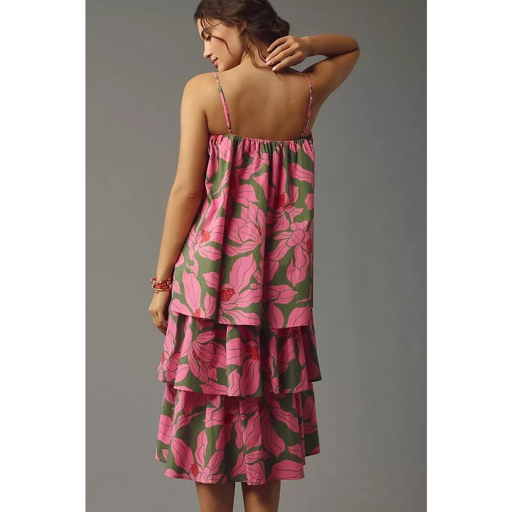 NWT Anthropologie Corey Lynn Calter Tie-Shoulder Tiered Midi Dress Sz XL #8F470 - Picture 3 of 9